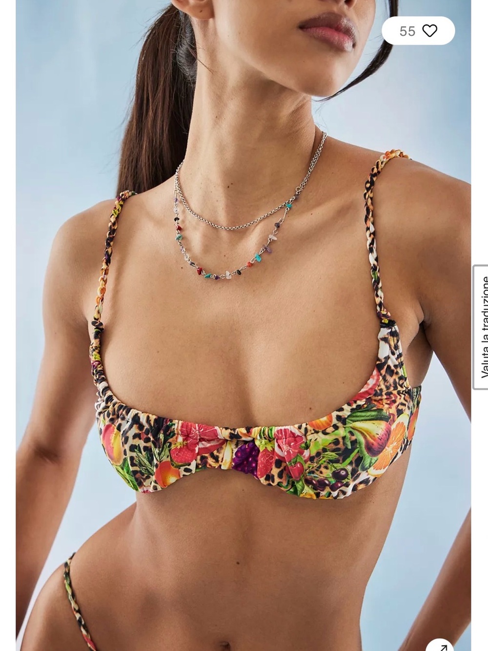 Jaded ruched cup bikini top